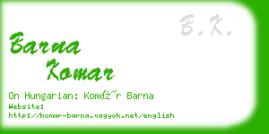 barna komar business card